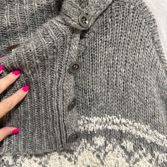 Free People Ragnar Fair Isle Split Neck Wool Blend Pullover Sweater Size S - Picture 4 of 9